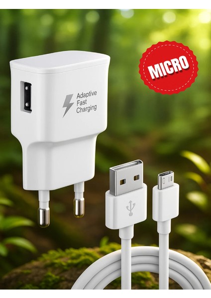 12W 2.1A Usb +Micro Girişli Adaptör ve Kablo Hızlı Şarj Aleti Seti TN-C01