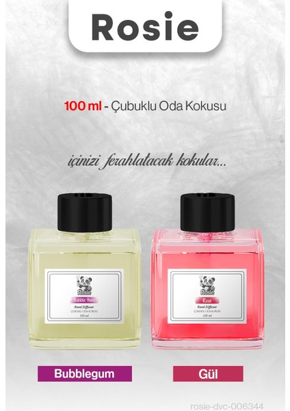 Rosıe Bubblegum ve Gül Çubuklu Oda Kokusu 100 ml