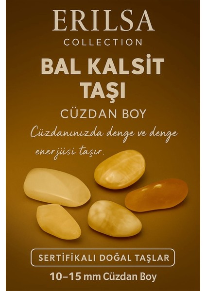 Sertifikalı Bal Kalsit Taşı Kütle 10-15 mm – Denge Bolluk ve Içsel Güç Enerjisi Taşı