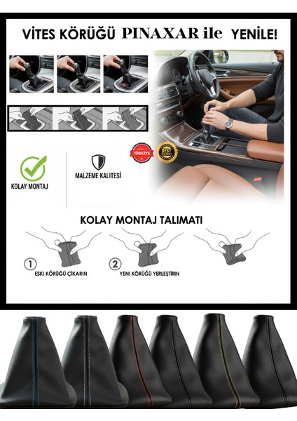 Renault Grand Scenic Siyah Deri Prime Tasarım Sarı Spor Dikiş Vites Körüğü indirimleri