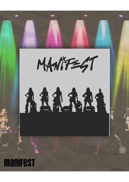 Manifest Grup Temalı 18X18CM Örgü Kabartma Desenli Sert Plastik Plaka Duvar Süsü