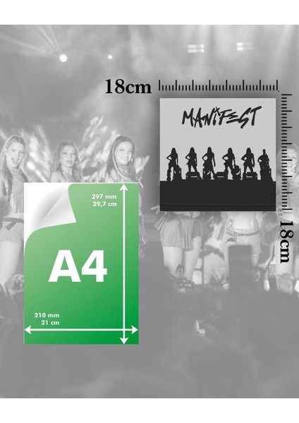 Manifest Grup Temalı 18X18CM Örgü Kabartma Desenli Sert Plastik Plaka Duvar Süsü indirimleri