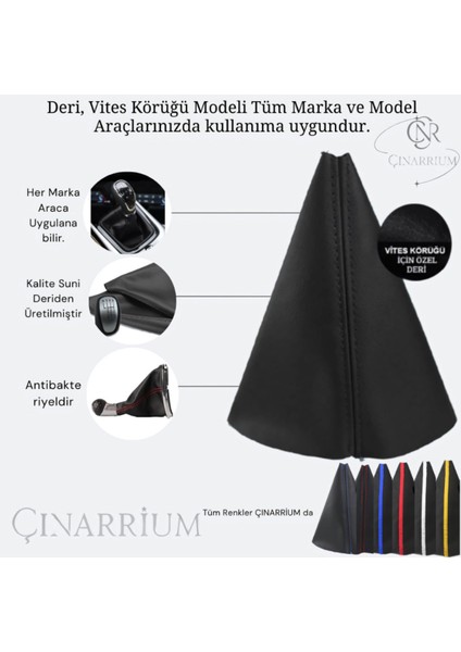 Bmw E92 Siyah Deri Prime Tasarım Sarı Şerit Spor Dikiş Vites Körüğü