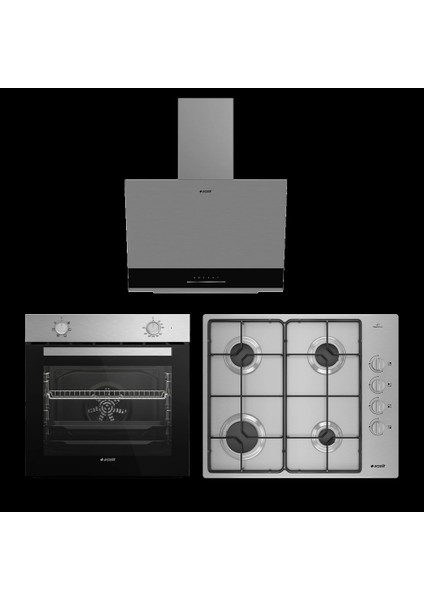 Eğimli Davlumbazlı Inoks Ankanstre Set