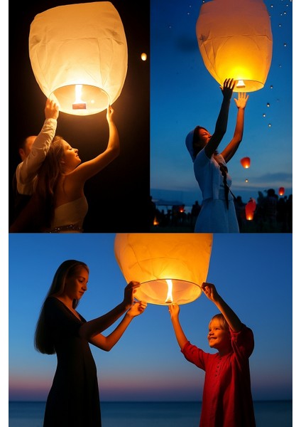 Dilek Feneri Gece Gökyüzü Dilek Balonu Büyük Boy