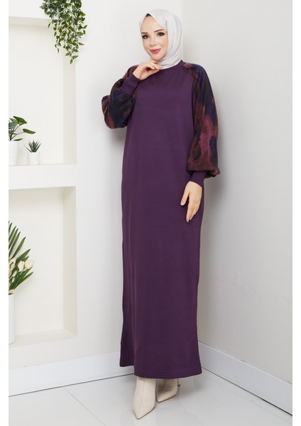 Kadın Kolu Ipek Kupra Merserize Triko Elbise -PMK484