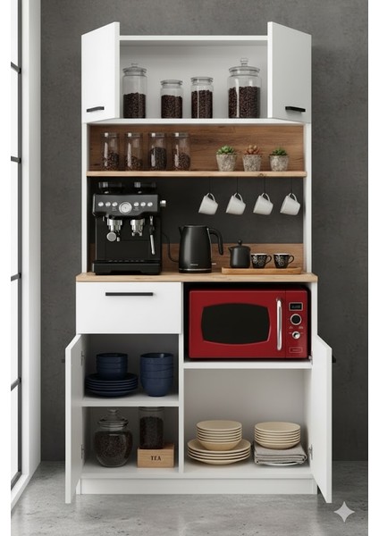 Modern Kahve Köşesi ve Çok Amaçlı Mutfak Dolabı 1. Sınıf Mdf fiyatları