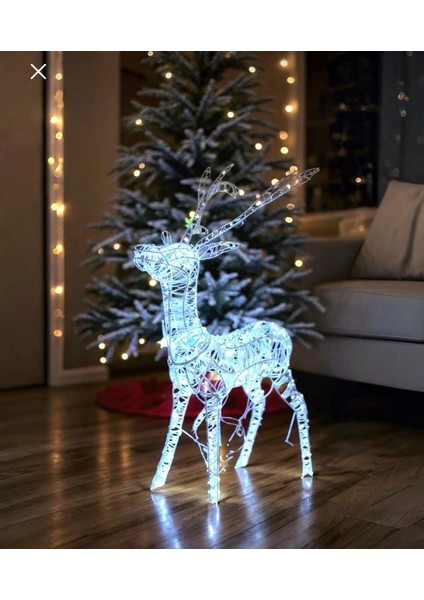 Yılbaşı Işıklı LED Geyik 135 cm 640 LED - Beyaz Işıklı