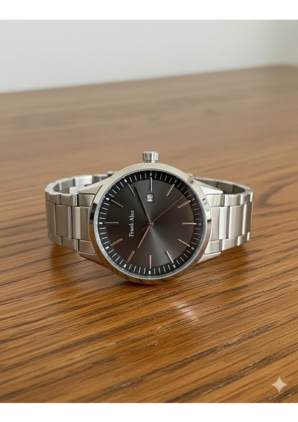 Erkek Kol Saati Gümüş Renk, Gri Kadran - Şık Metal Kordon, 2 Yıl Garantili fiyatları