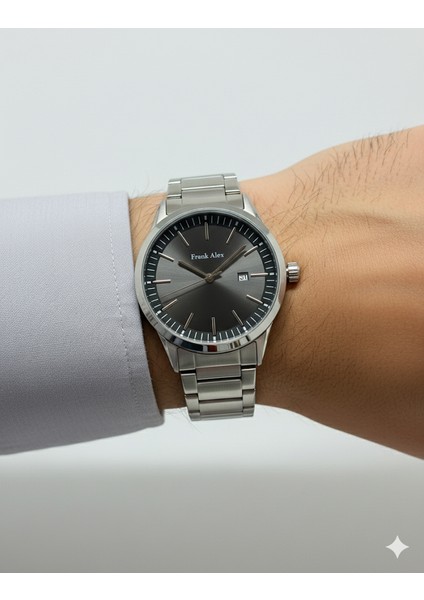 Erkek Kol Saati Gümüş Renk, Gri Kadran - Şık Metal Kordon, 2 Yıl Garantili modelleri