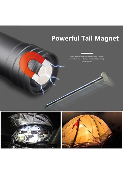 F-90 Aluminyum Kaplama Mıknatıslı Şarjlı El Feneri - Lisinya modelleri