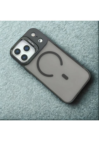 Iphone 17 Pro Max Uyumlu Standlı Lens Koruma Hediyeli Magsafe Maksimum Koruma Armor Kılıf - Turuncu