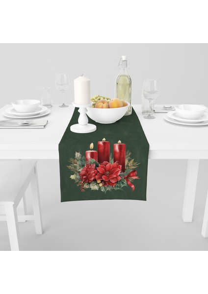 Dijital Baskılı Runner - Yılbaşı / Christmas Desenli - 140X40 cm fiyatları