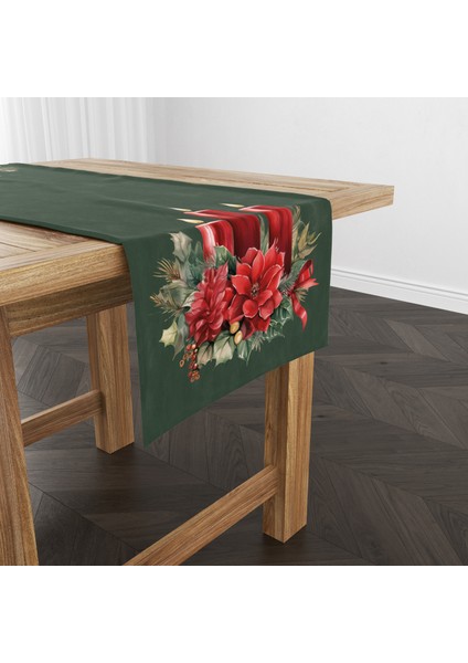 Dijital Baskılı Runner - Yılbaşı / Christmas Desenli - 140X40 cm fırsatları