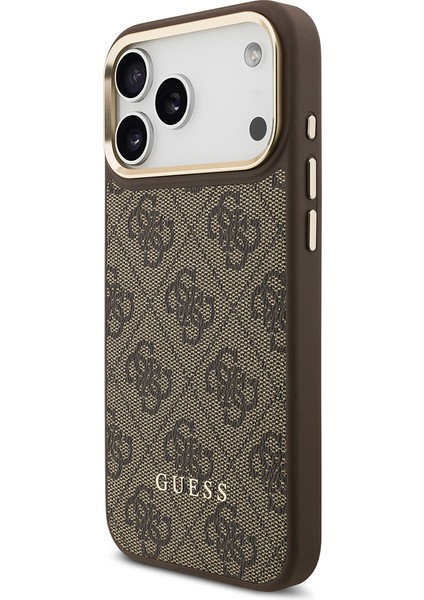 iPhone 17 Pro Max Uyumlu Kılıf Guess Lisanslı M-Safeli 4g Metal Büyük Logolu Kartlıklı Kahverengi fiyatları