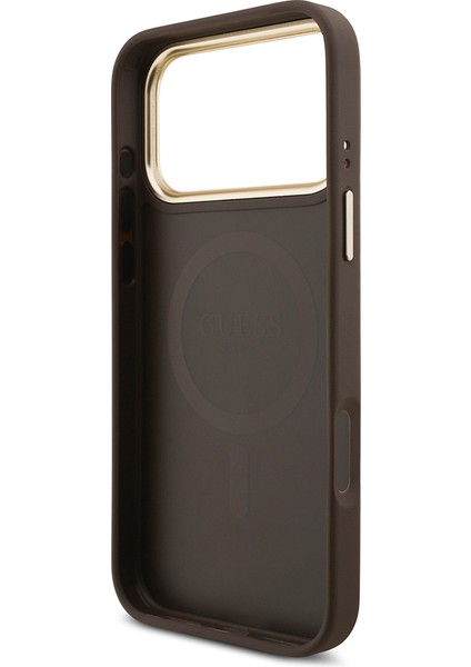 iPhone 17 Pro Max Uyumlu Kılıf Guess Lisanslı M-Safeli 4g Metal Büyük Logolu Kartlıklı Kahverengi modelleri