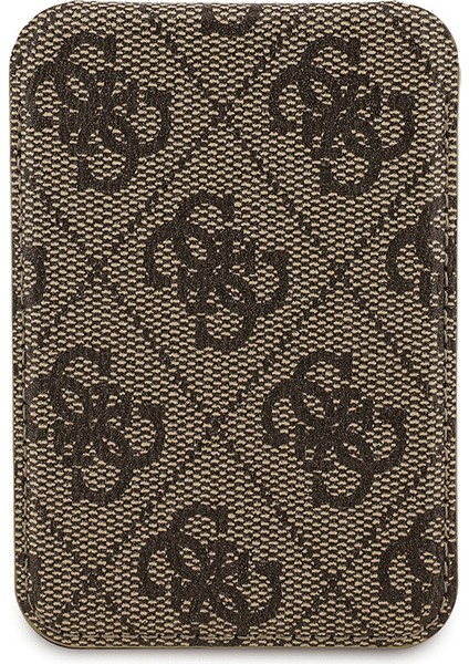 iPhone 17 Pro Max Uyumlu Kılıf Guess Lisanslı M-Safeli 4g Metal Büyük Logolu Kartlıklı Kahverengi