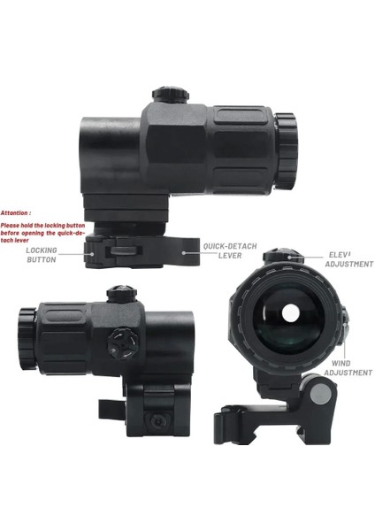 Magnifier 5x Yakınlaştırmalı Dürbün - 22MM Ray Uyumlu, Katlanır Yaylı Ayaklı ( Lisinya ) fiyatları