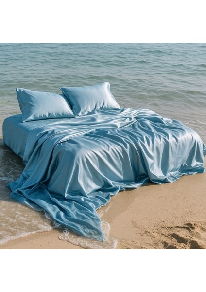 Antibakteriyel Terletmeyen Ipek Saten Yastık Kılıfı 2'li 50X70 Mavi modelleri