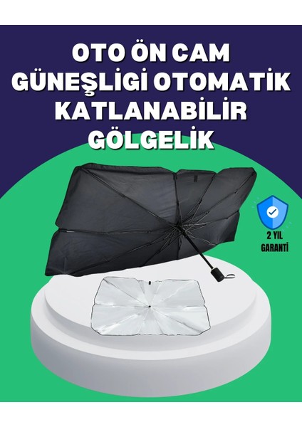 Şemsiye Tasarımlı Katlanabilir Araç Güneşliği – Geniş Uyumlu, Uv Koruma