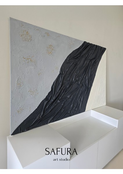 Dokulu Tablo – El Yapımı 3 Boyutlu Alçı Minimalist Dekor, Modern Iskandinav Duvar Sanatı (Akış No:2) indirimleri