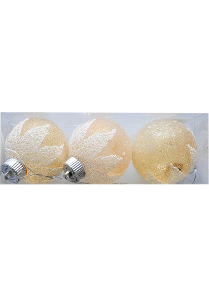 8 cm Yılbaşı Ağaç Süsleme Topu 3lü Pvc Kutu Gold fiyatları