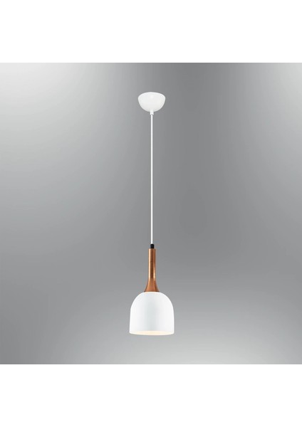 Modern Beyaz Tekli Metal Sarkıt Avize