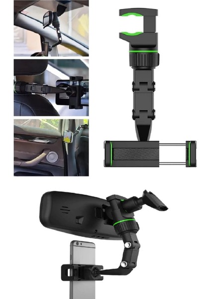 Ev Araç Için Telefon Tutucu 360 Derece Çok Fonksiyonlu Araç Aynası Evrensel Cep Telefonu Braketi