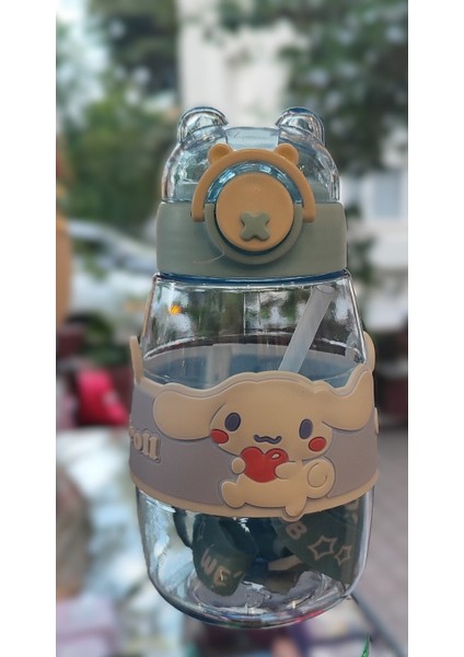 Cinnamoroll Figürlü Çocuk Suluk Matara 500ML Askılı Plastik AD71038