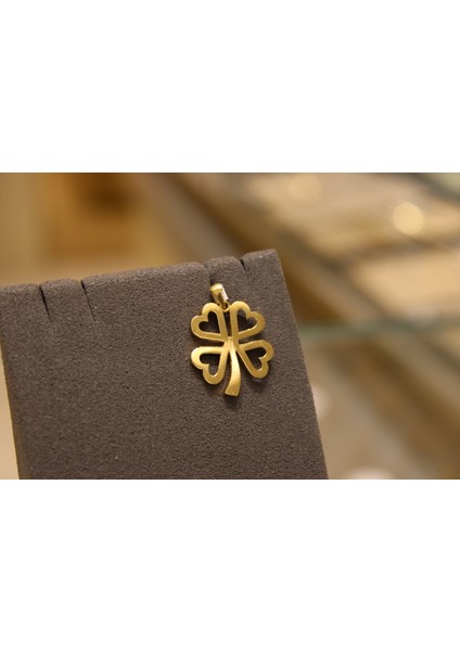 14 Ayar Altın Yonca Kolye Ucu