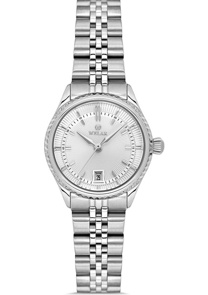 Wel 2511-1 Kadın Kol Saati – Çelik Kasa & Kordon, Takvimli, Gümüş Renk, 3 Atm Suya Dayanıklı