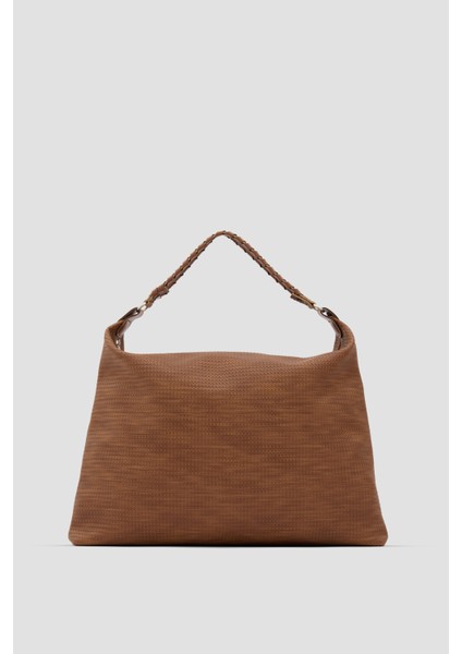 Polly Örgülü Salaş Omuz Çantası Taba