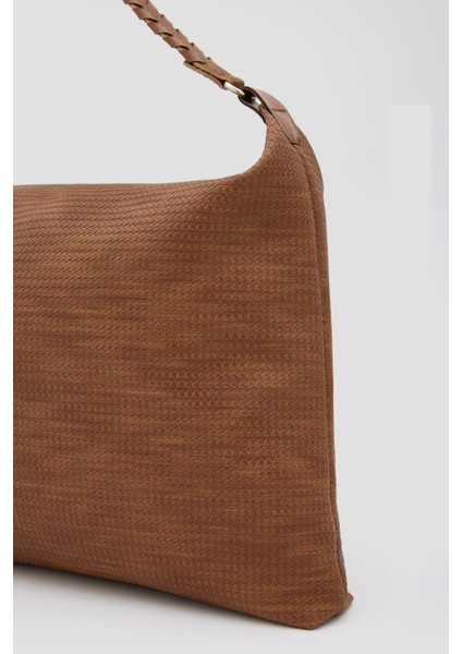 Polly Örgülü Salaş Omuz Çantası Taba modelleri