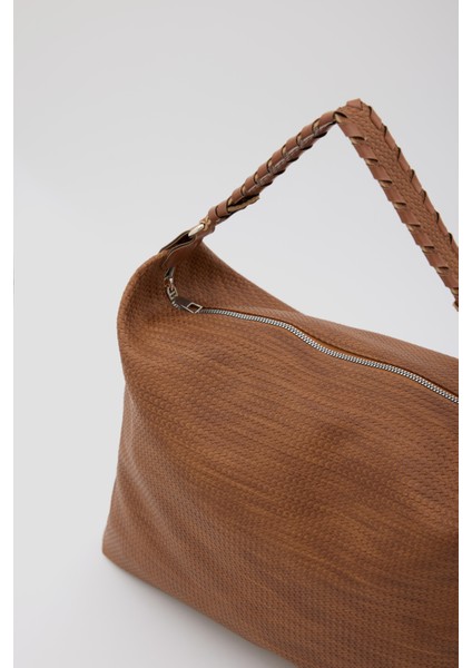 Polly Örgülü Salaş Omuz Çantası Taba fırsatları