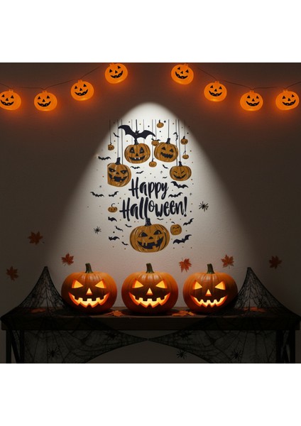 Halloween Temalı Balkabaklı Duvar Sticker Seti