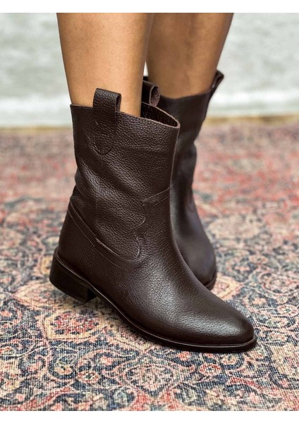 Sleipnir Deri Kadın Acı Kahve Kovboy Bot