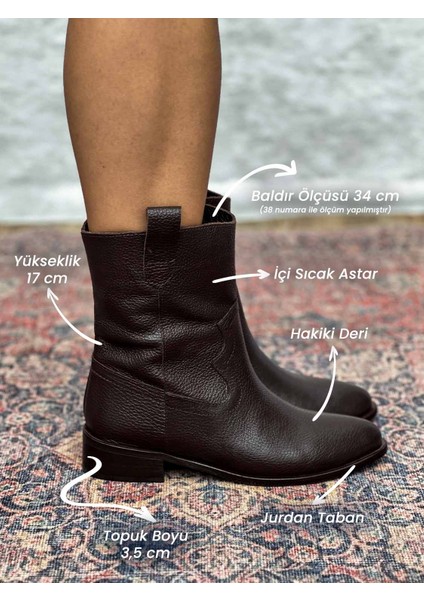 Sleipnir Deri Kadın Acı Kahve Kovboy Bot