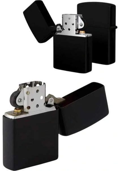 Siyah Kutulu Metal Çakmak Benzinli Hediyelik Eşya