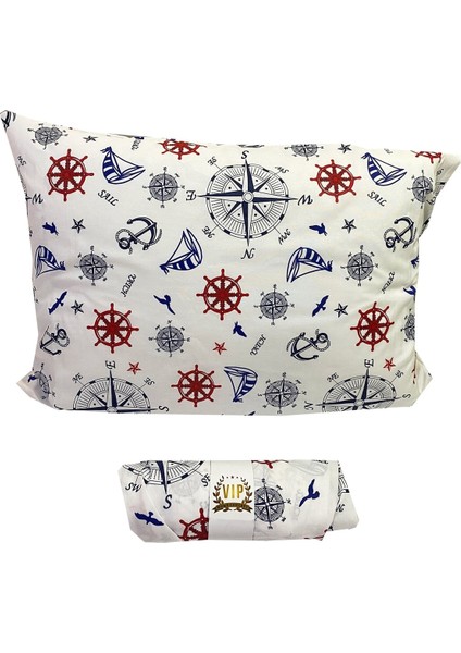 Tek Kişilik Lastikli Çarşaf ve 1 Adet Yastık Kılıfı 100X200 cm Marin