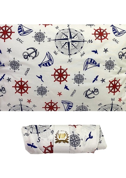 Tek Kişilik Lastikli Çarşaf Ranforce Vip Çarşaf 100X200 cm Marin