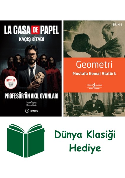 La Casa De Papel Kaçış Kitabı + Geometri + Dünya Klasiği Hediye