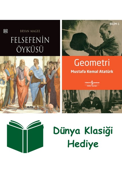 Felsefenin Öyküsü (Ciltli) + Geometri + Dünya Klasiği Hediye