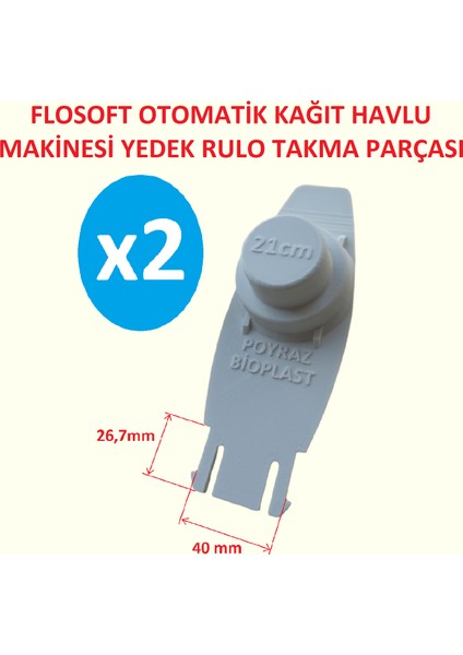 Flosft 21CM Otomatik Kağıt Havlu Dispanseri Yedek Parça Beyaz 2 Adet
