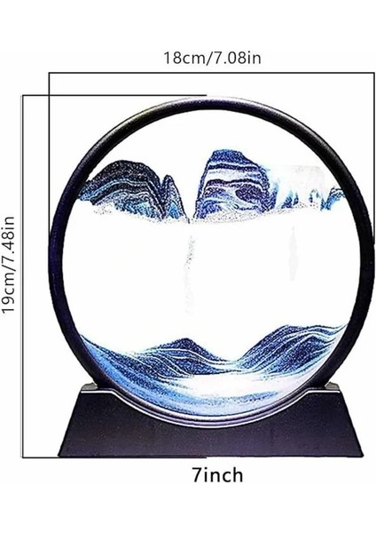 Dekoratif Kum Sulu Kum Saati Yuvarlak Şık Kum Tablosu Kum Saati Şeklinde Kum Tablo