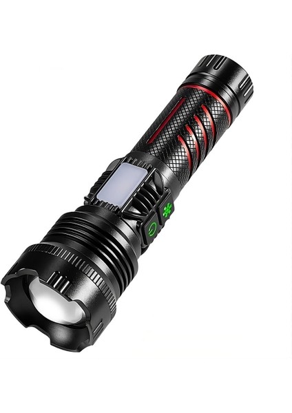 Şarjlı Zoomlu Metal El Feneri