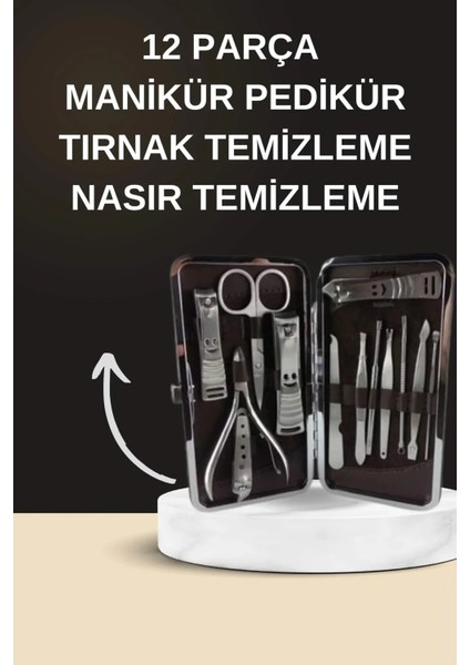 Elektrikli Manikür Pedikür Seti Ikili Set 12 Parça Tırnak Bakımı Törpü Protez Çıkarma fiyatları