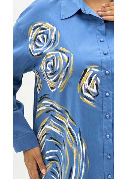 Büyük Beden Pamuklu Düğmeli Uzun Kol Oversize Kadın Gömlek indirimleri