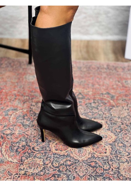 Neva Kadın Ince Topuklu Sivri Burun Siyah Çizme fırsatları