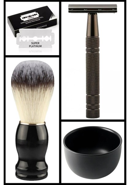 S9 Manuel Tıraş Makinesi + F8 Fırça + Kase + 5 Adet Platinum Yaprak Jilet