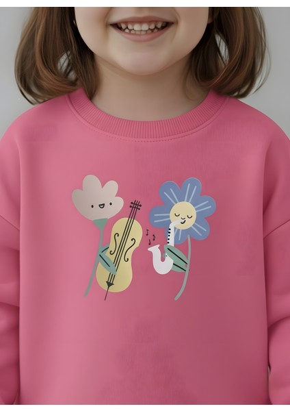 Kız Çocuk Çiçek Baskılı Sweatshirt fırsatları